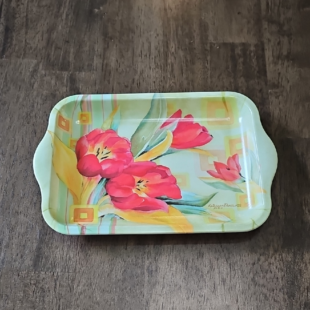 3 for $10 🌷 Kathleen Denis Floral Serving Tray | Made in Italy
